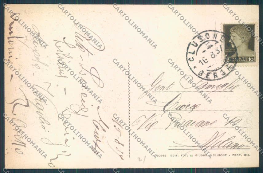 Bergamo Clusone cartolina LQ4303 – retro