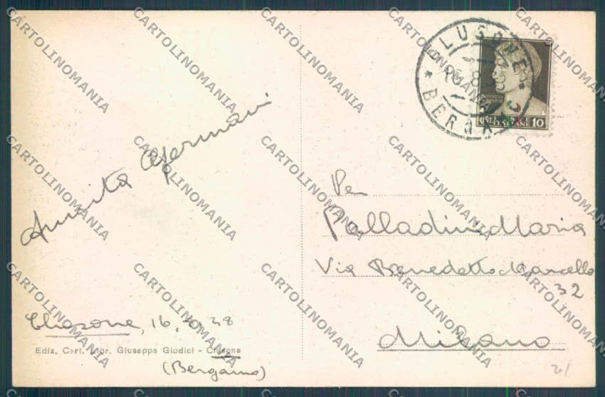 Bergamo Clusone cartolina LQ4306 – retro
