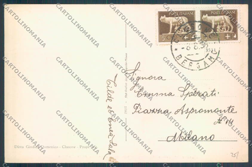 Bergamo Clusone cartolina LQ4311 – retro