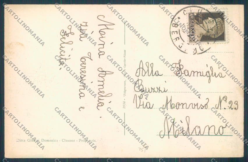 Bergamo Clusone cartolina LQ4316 – retro
