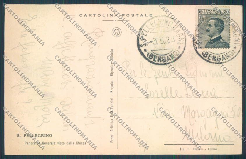 Bergamo San Pellegrino cartolina LQ4340 – retro