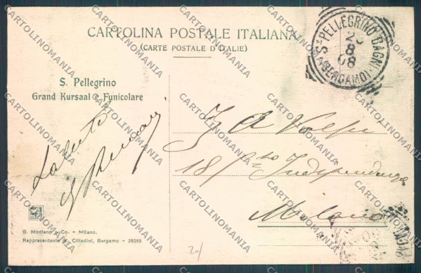 Bergamo San Pellegrino cartolina LQ4344 – retro