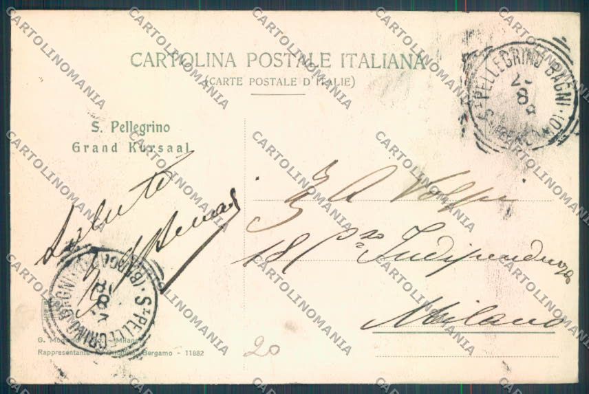 Bergamo San Pellegrino cartolina LQ4363 – retro
