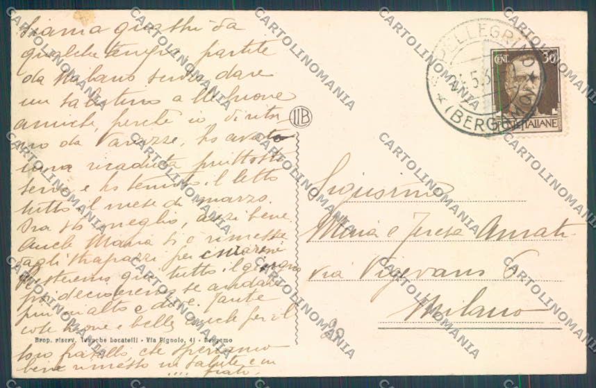 Bergamo San Pellegrino Funicolare cartolina LQ4368 – retro