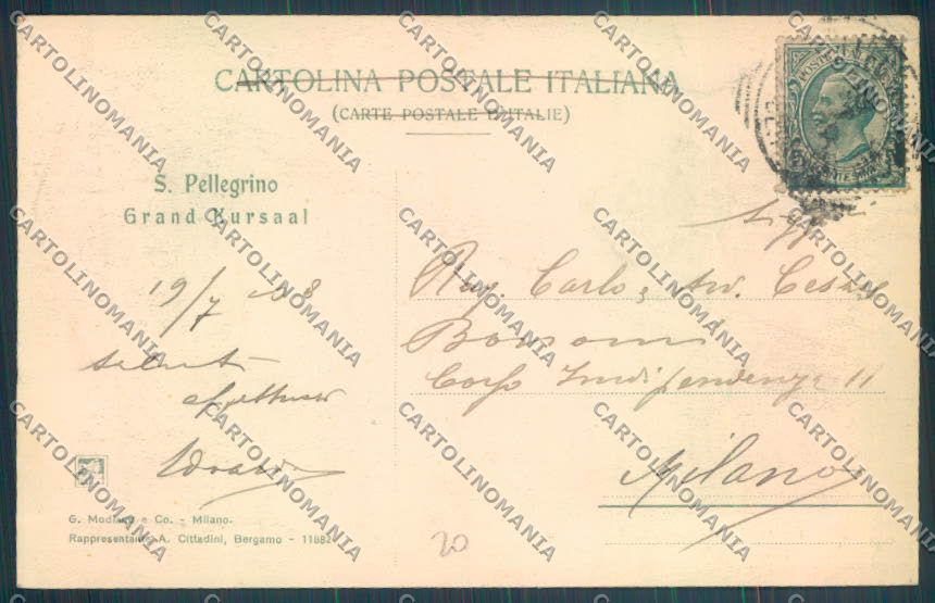 Bergamo San Pellegrino cartolina LQ4392 – retro