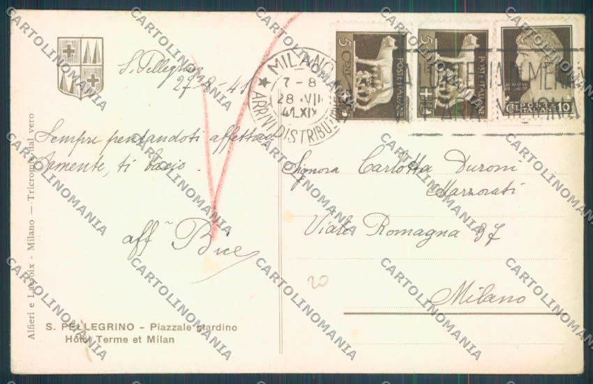 Bergamo San Pellegrino cartolina LQ4402 – retro
