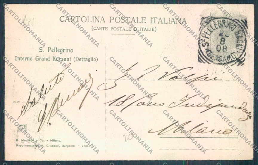 Bergamo San Pellegrino cartolina LQ4410 – retro