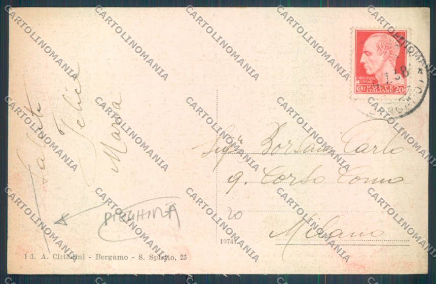 Bergamo San Pellegrino PIEGHINA cartolina LQ4412 – retro