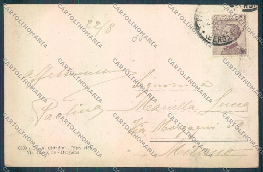Bergamo San Pellegrino cartolina LQ4415 – retro