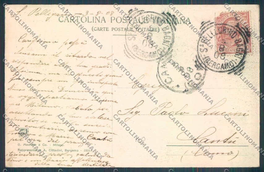 Bergamo San Pellegrino cartolina LQ4423 – retro