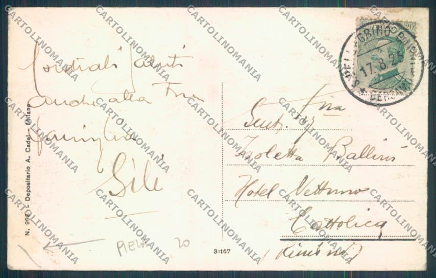 Bergamo San Pellegrino PIEGA cartolina LQ4443 – retro