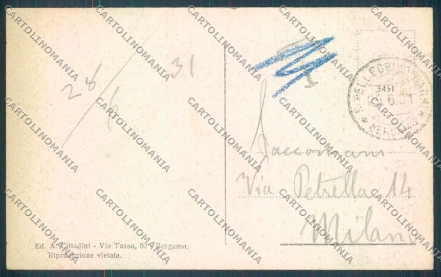Bergamo San Pellegrino cartolina LQ4466 – retro
