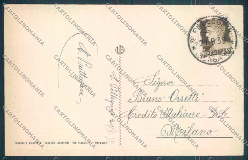 Bergamo San Pellegrino PIEGHINE cartolina LQ4470 – retro
