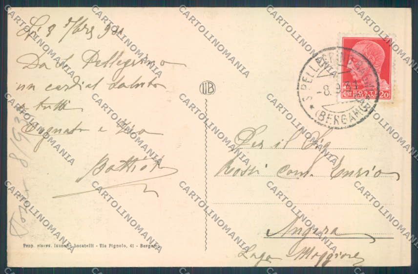 Bergamo San Pellegrino cartolina LQ4525 – retro