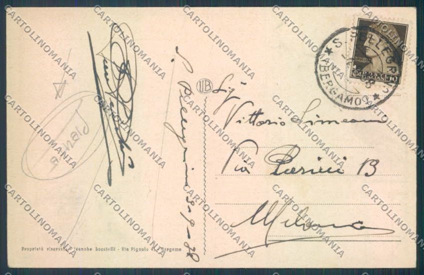 Bergamo San Pellegrino PIEGHE cartolina LQ4528 – retro