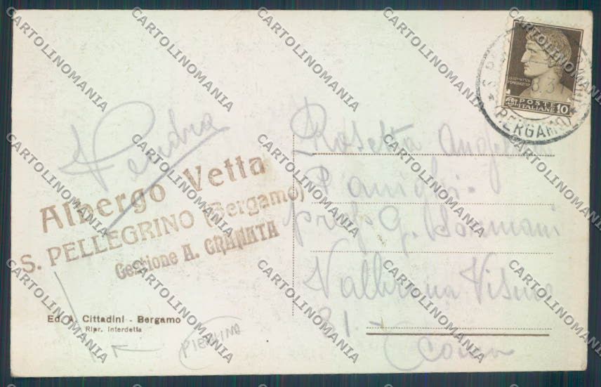 Bergamo San Pellegrino PIEGHINA cartolina LQ4529 – retro