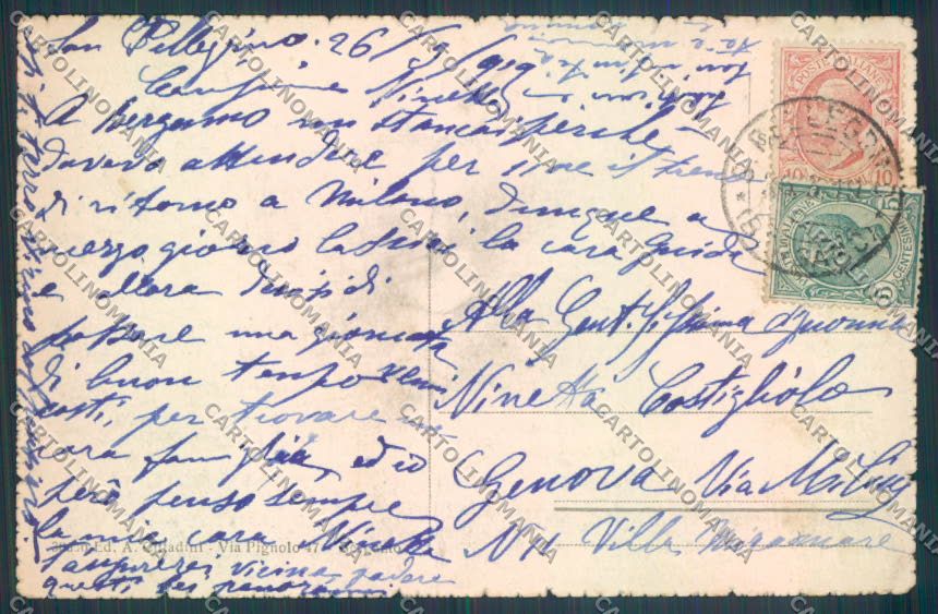 Bergamo San Pellegrino Funicolare cartolina LQ4530 – retro