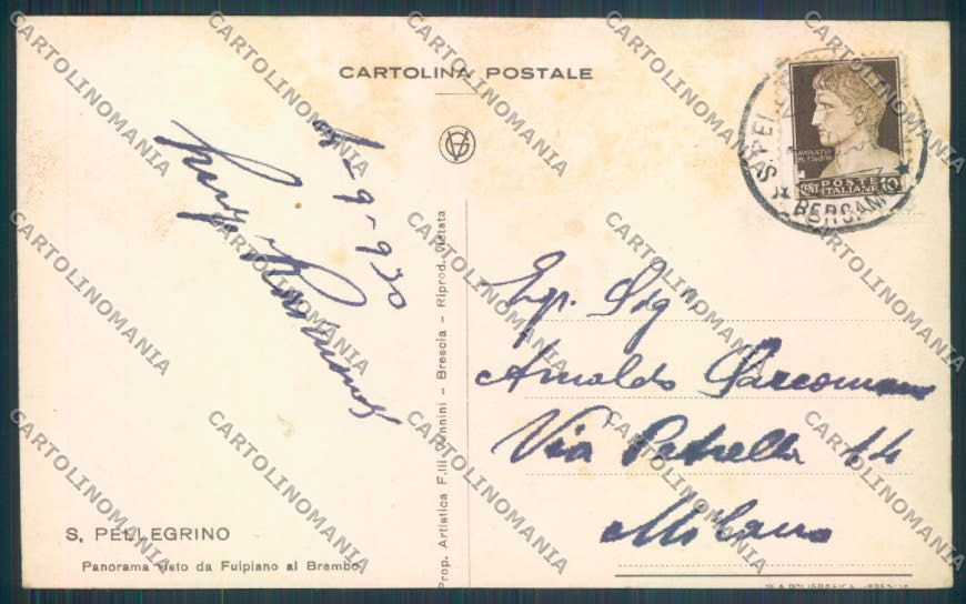 Bergamo San Pellegrino cartolina LQ4534 – retro