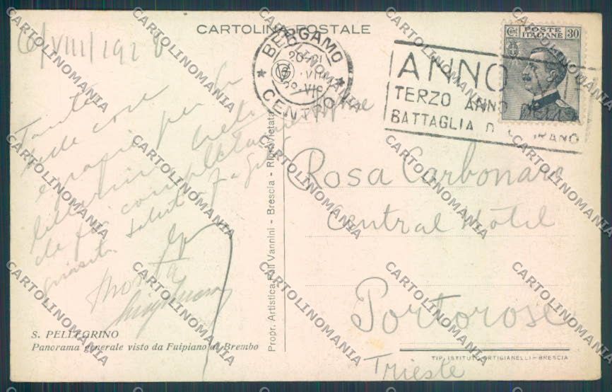 Bergamo San Pellegrino cartolina LQ4535 – retro