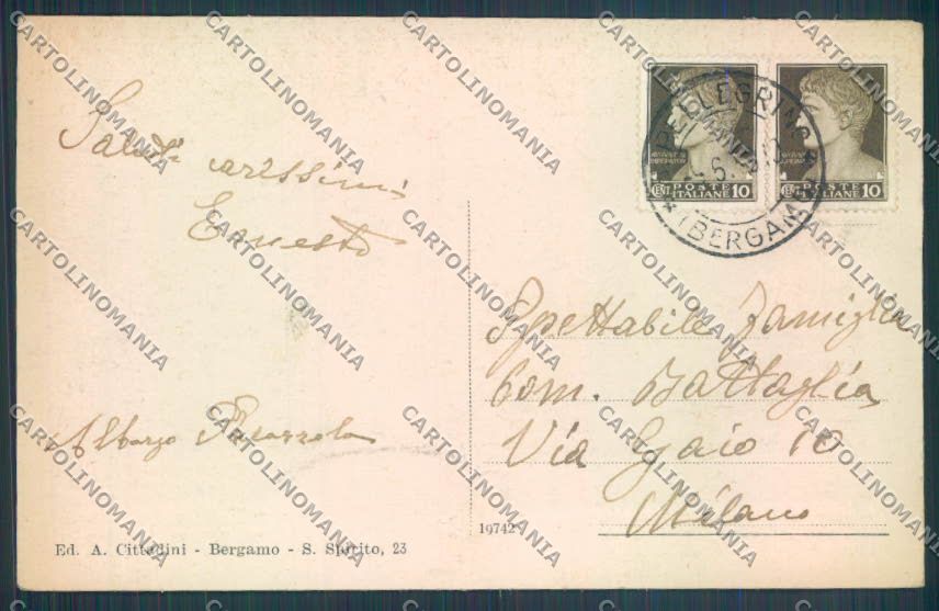 Bergamo San Pellegrino cartolina LQ4541 – retro