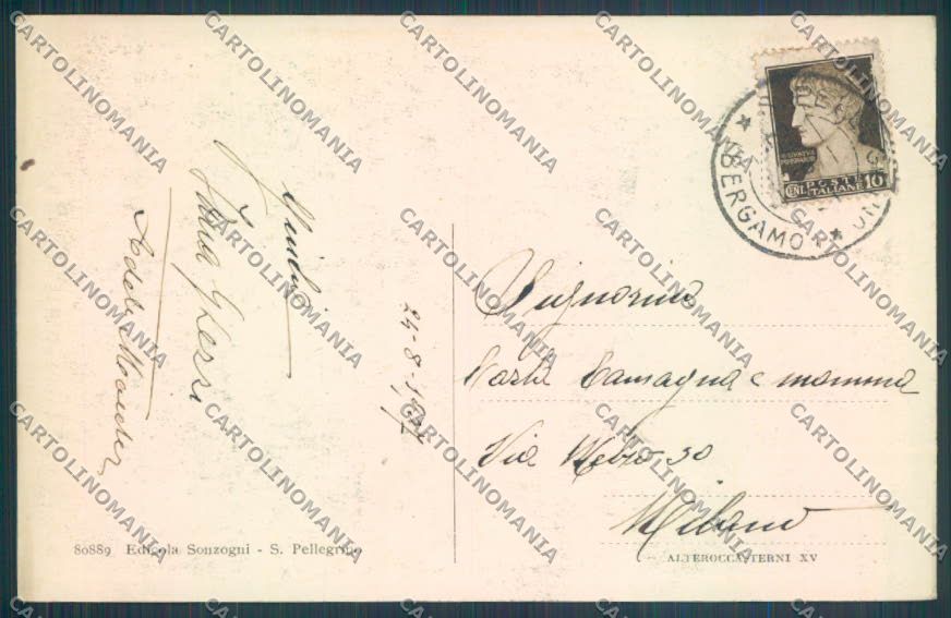 Bergamo San Pellegrino cartolina LQ4544 – retro