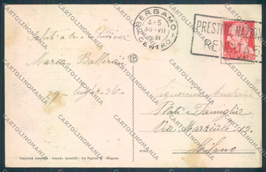 Bergamo San Pellegrino cartolina LQ4566 – retro