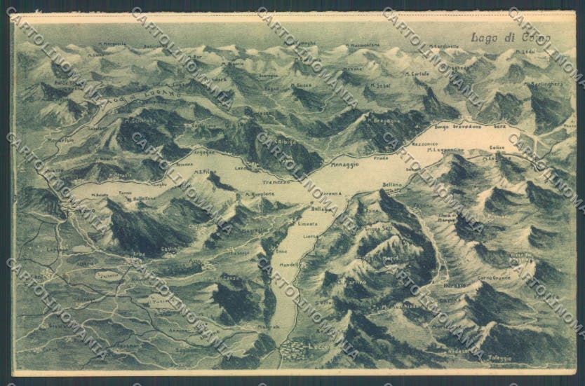 Lecco Bellano Mappa cartolina LQ4718 – fronte