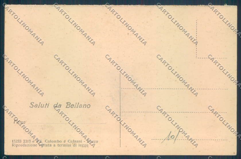 Lecco Bellano Mappa cartolina LQ4718 – retro