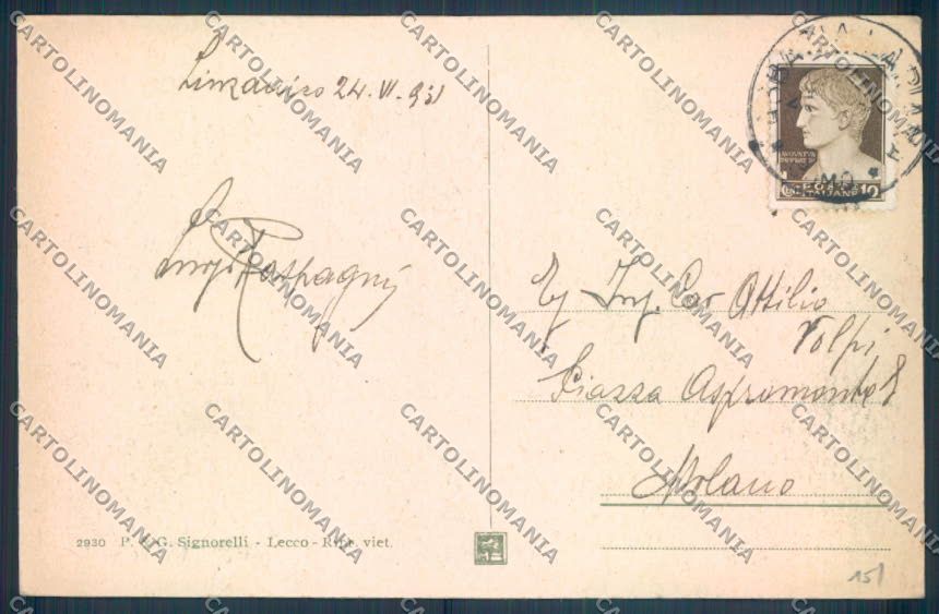 Lecco Piani Resinelli cartolina LQ4771 – retro