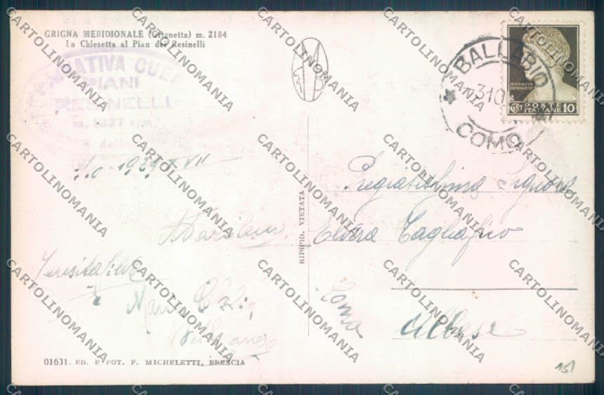Lecco Piani Resinelli Foto cartolina LQ4778 – retro