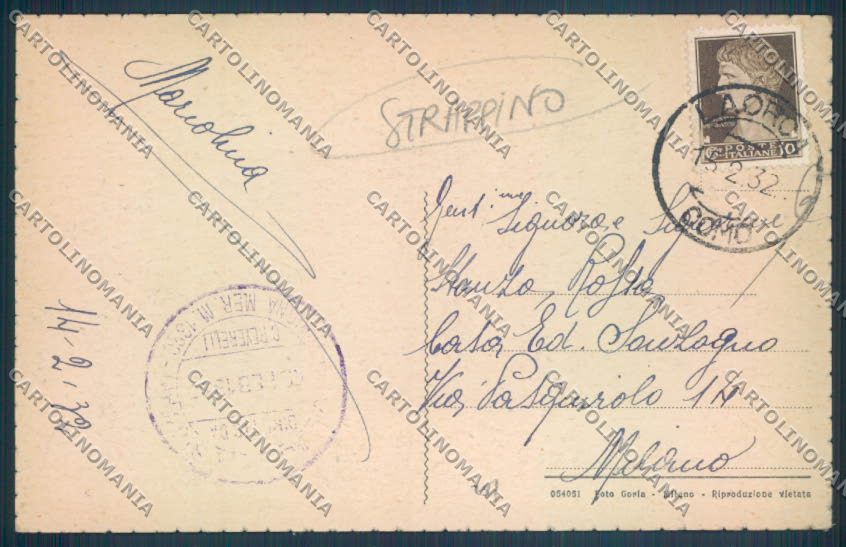 Lecco Piani Resinelli STRAPPINO Nevicata cartolina LQ4780 – retro