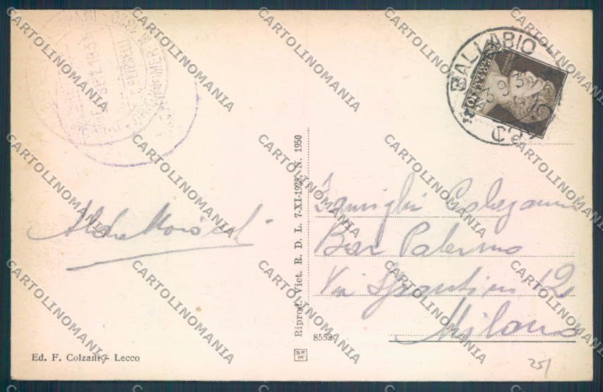 Lecco Piani Resinelli cartolina LQ4782 – retro