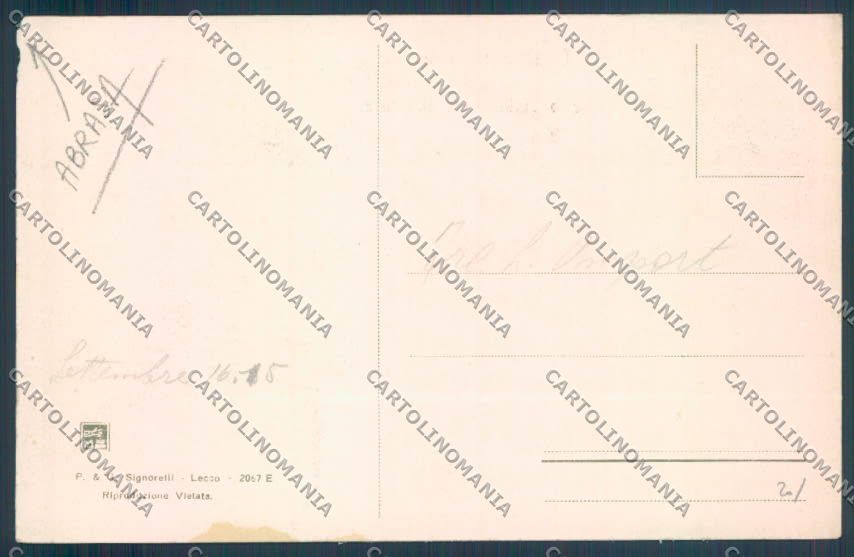 Lecco Bellano Tartavalle ABRASA cartolina LQ4808 – retro