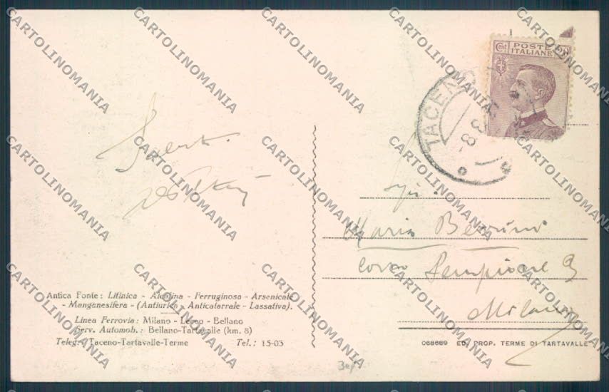 Lecco Bellano Tartavalle cartolina LQ4815 – retro