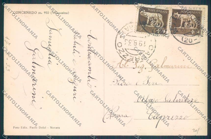 Lecco Barzio Concenedo Foto cartolina LQ4819 – retro