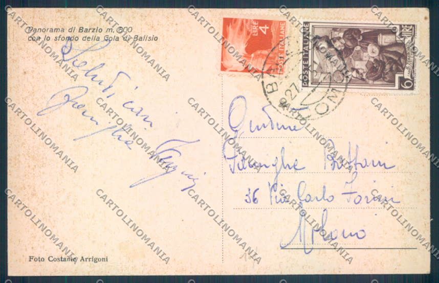 Lecco Barzio cartolina LQ4823 – retro