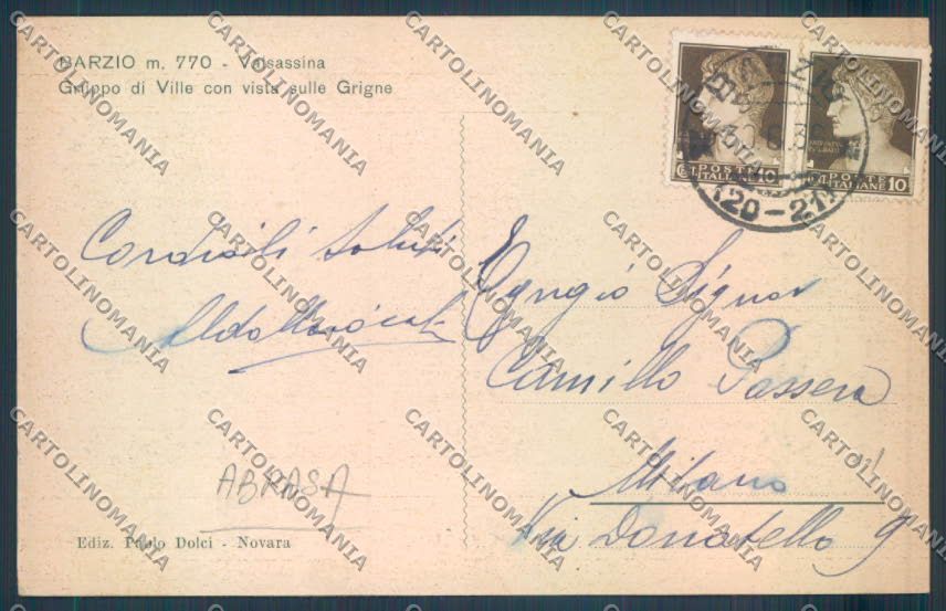Lecco Barzio ABRASA cartolina LQ4825 – retro