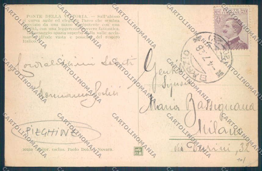 Lecco Barzio PIEGHINE cartolina LQ4835 – retro