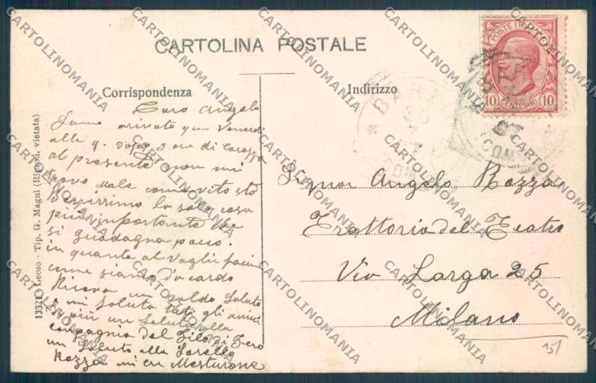 Lecco Barzio cartolina LQ4851 – retro