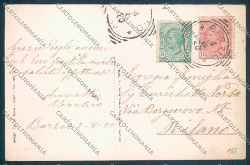 Lecco Barzio cartolina LQ4852 – retro