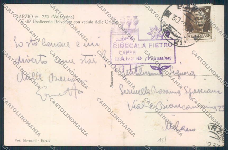 Lecco Barzio Foto cartolina LQ4856 – retro