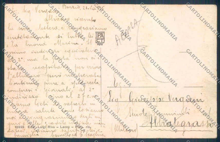 Lecco Barzio ABRASA cartolina LQ4863 – retro