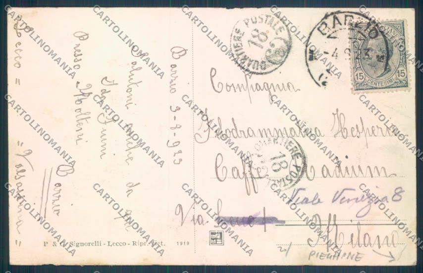 Lecco Barzio PIEGHINE cartolina LQ4864 – retro