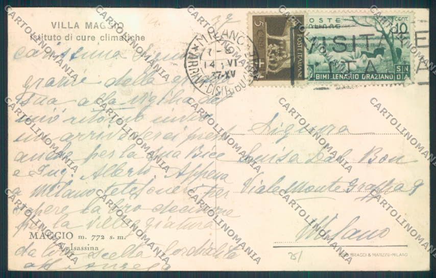Lecco Maggio ABRASA cartolina LQ4888 – retro