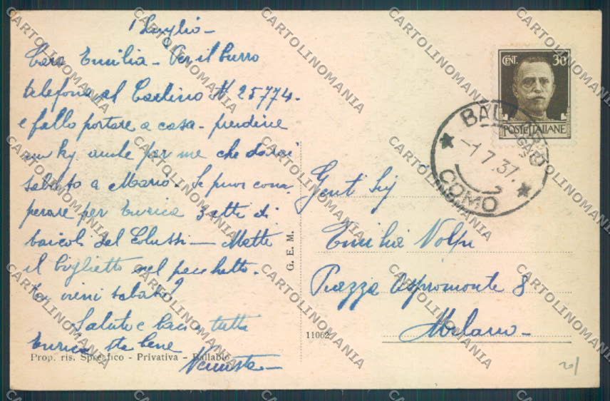 Lecco Ballabio cartolina LQ4897 – retro