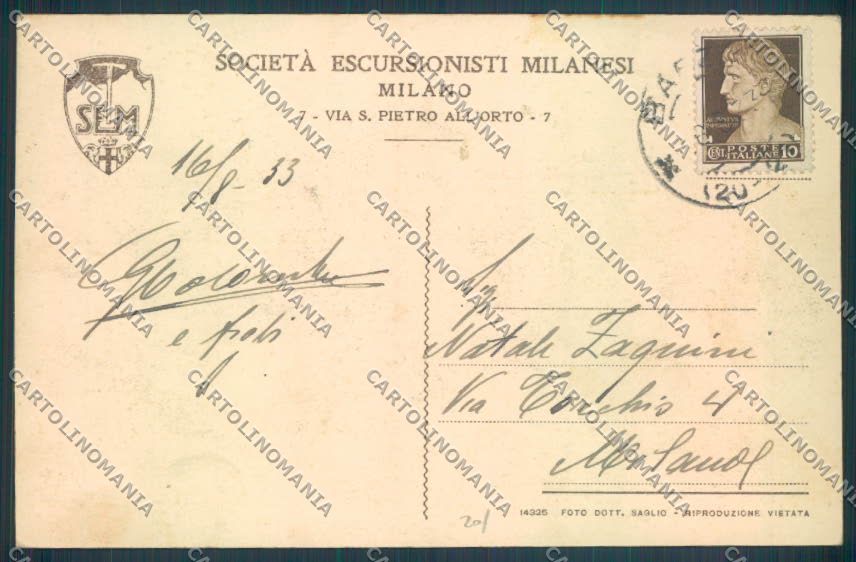 Lecco Moggio Piani di Bobbio Rifugio Nevicata cartolina LQ4923 – retro