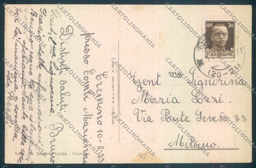 Lecco Cremeno PIEGA cartolina LQ4985 – retro