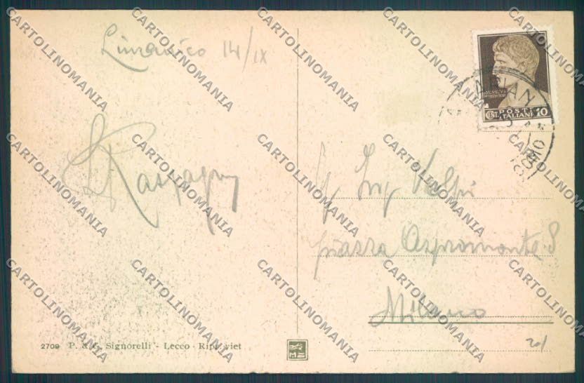 Lecco Grignetta Nevicata cartolina LQ5026 – retro