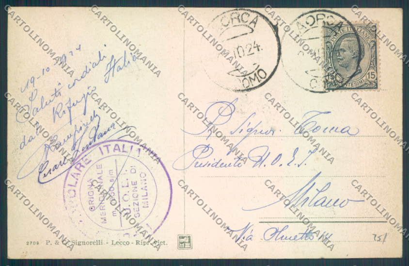 Lecco Grignetta Nevicata cartolina LQ5032 – retro