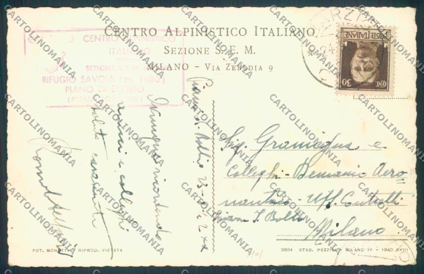 Lecco Campelli Rifugio CAI cartolina LQ5037 – retro